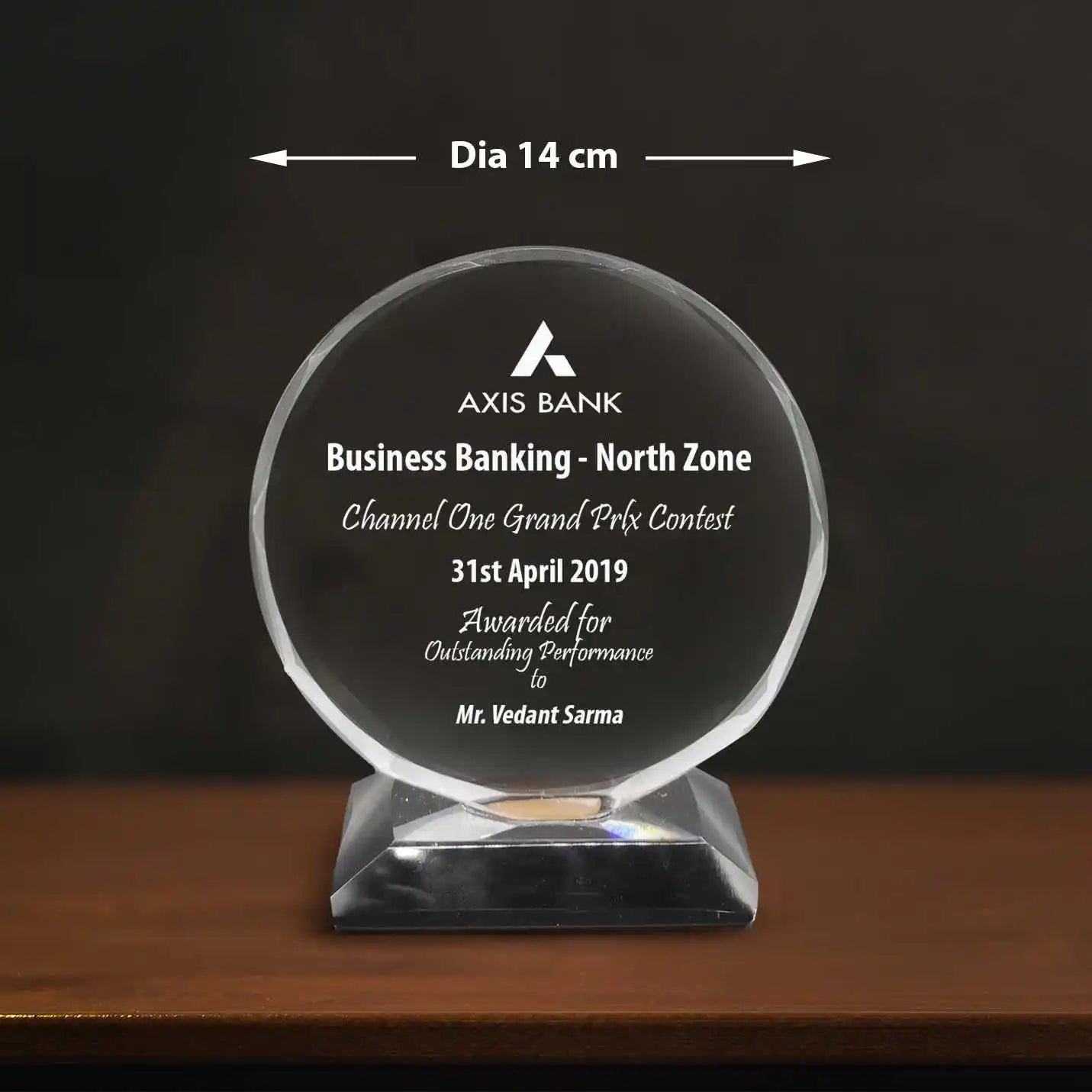 Exclusive Round Crystal Victory Trophy img 2